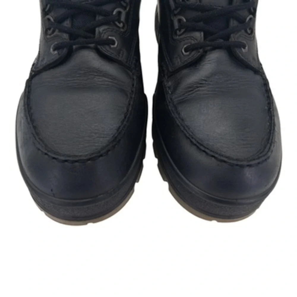 ECCO Track Shoes Mens Size 15 Black Leather Gore Tex Waterproof Casual Lug Sole